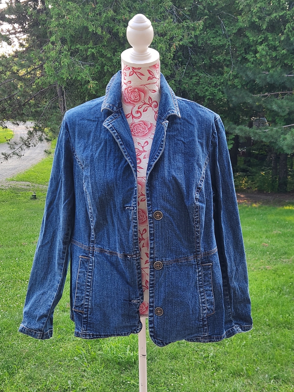 St. John's Bay Blue Denim Button-Front Jacket